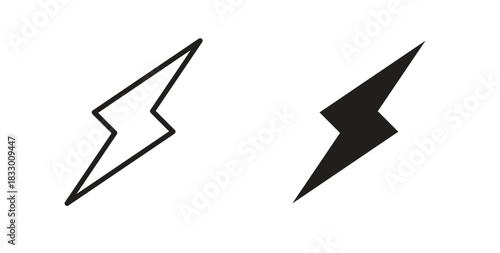 Thunder bolt icon. filled flat sign for mobile concept and web design