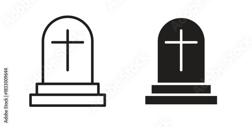 Tombstone icon. filled flat sign for mobile concept and web design