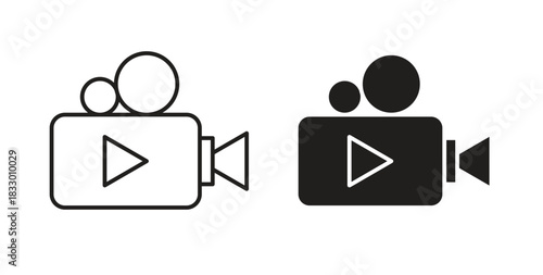 Video camera icon. filled flat sign for mobile concept and web design
