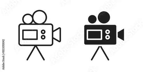 Video camera icon. filled flat sign for mobile concept and web design