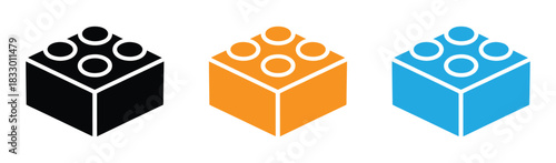 toy block icon vector. Linear style sign for mobile concept and web design. toy blocks symbol illustration. Colorful building blocks inspire creativity and playful design.