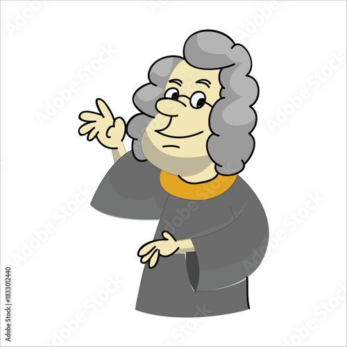 Friendly judge waving hand to greet or say hello. Concept of approachable law