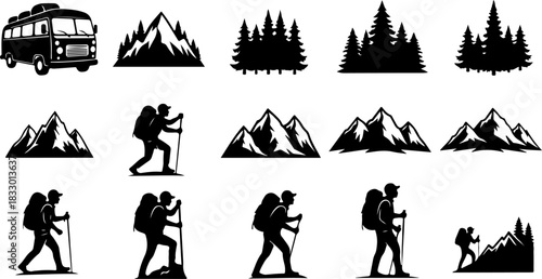 Camping & Mountain Adventure Silhouette Bundle