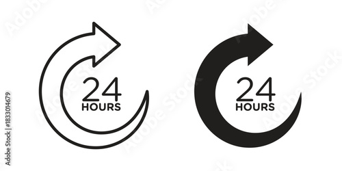 24 Hrs icon silhouette abstract design. vector clipart designs