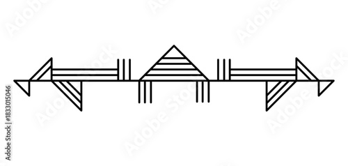 Line geometric element. Tribal ethnic decorative linear divider.