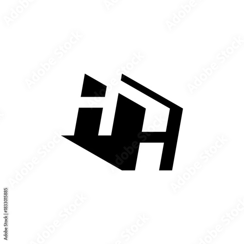 HH Negative Space Monogram Logo – Modern Minimal Lettermark Design