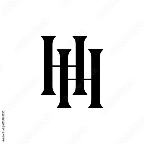 HH Negative Space Monogram Logo – Modern Minimal Lettermark Design