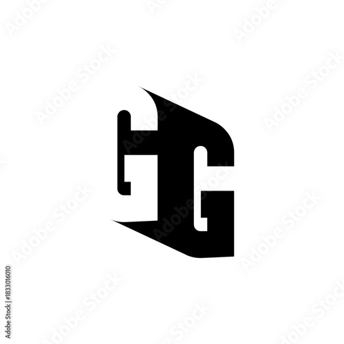 GG Negative Space Monogram Logo – Modern Minimal Lettermark Design