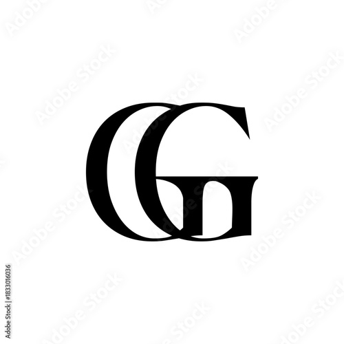 GG Negative Space Monogram Logo – Modern Minimal Lettermark Design