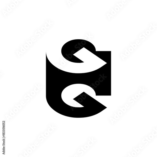 GG Negative Space Monogram Logo – Modern Minimal Lettermark Design