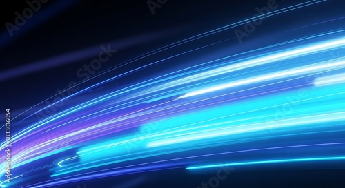 Fototapeta Naklejka Na Ścianę i Meble -  Abstract light trails in motion against black background for creative designs