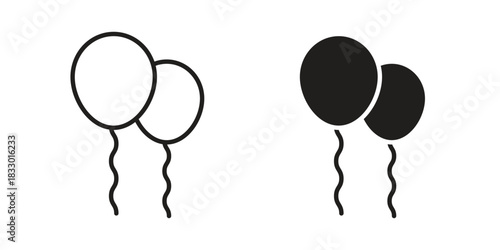 Balloons icon silhouette abstract design. vector clipart designs