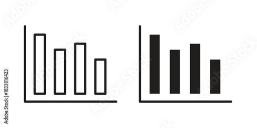 Bar chart icon silhouette abstract design. vector clipart designs