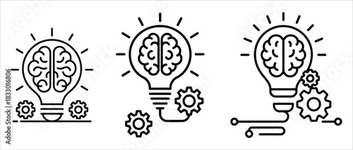 Innovative brain power concept, lightbulb moment with gears for creative thinking and problem solving, a modern symbol of intelligence and ingenuity.