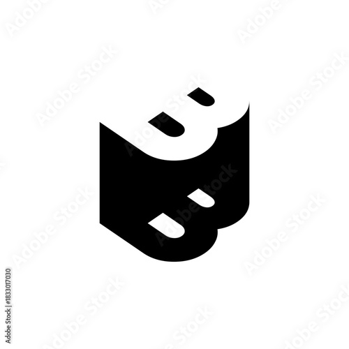 BB Negative Space Monogram Logo – Modern Minimal Lettermark Design