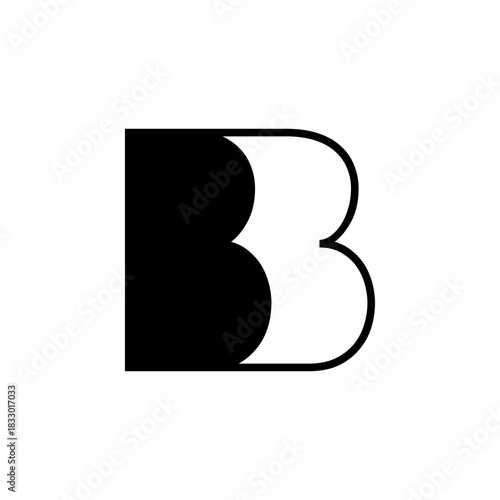 BB Negative Space Monogram Logo – Modern Minimal Lettermark Design