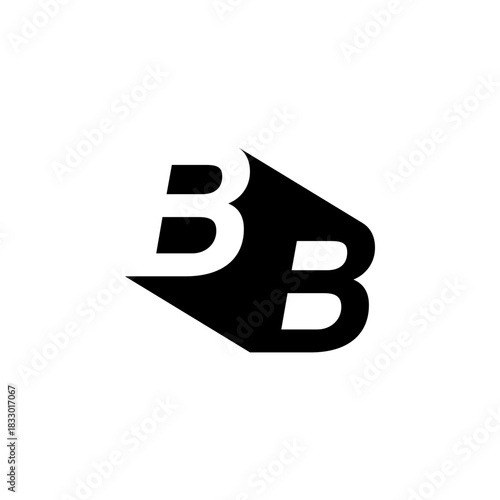 BB Negative Space Monogram Logo – Modern Minimal Lettermark Design