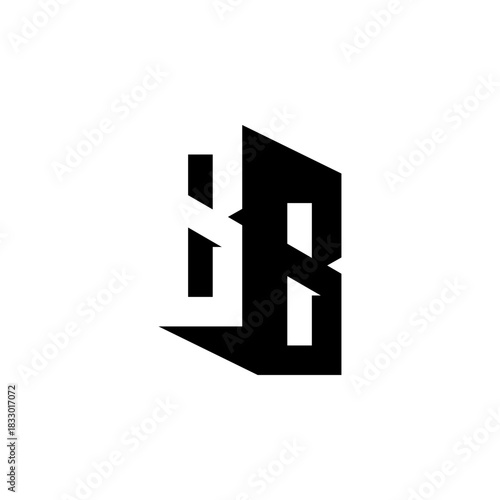 BB Negative Space Monogram Logo – Modern Minimal Lettermark Design