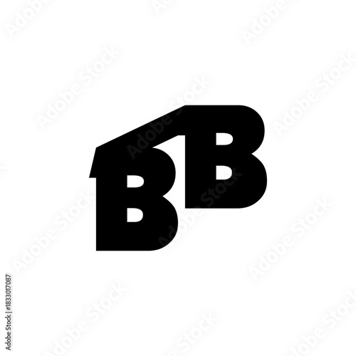 BB Negative Space Monogram Logo – Modern Minimal Lettermark Design