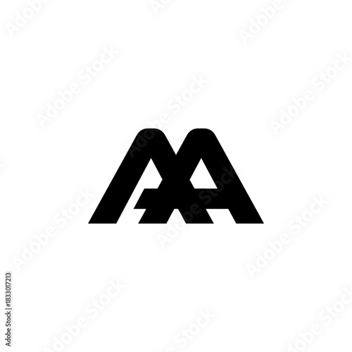 AA Negative Space Monogram Logo – Modern Minimal Lettermark Design
