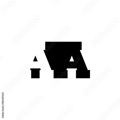 AA Negative Space Monogram Logo – Modern Minimal Lettermark Design