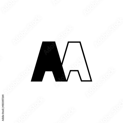AA Negative Space Monogram Logo – Modern Minimal Lettermark Design