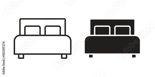Bed icon silhouette abstract design. vector clipart designs