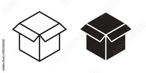Box icon silhouette abstract design. vector clipart designs