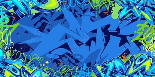 Colorful Abstract Urban Style Hiphop Graffiti Street Art Vector Illustration Background Template