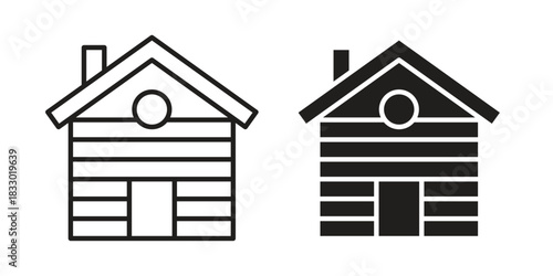 Cabin icon silhouette abstract design. vector clipart designs