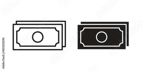 Cash icon silhouette abstract design. vector clipart designs