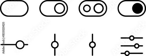 UI UX interface icons set. Navigation, settings, edit, folder, menu outline symbols