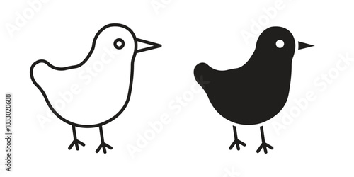 Chick icon silhouette abstract design. vector clipart designs
