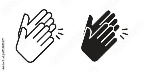 Clap icon silhouette abstract design. vector clipart designs