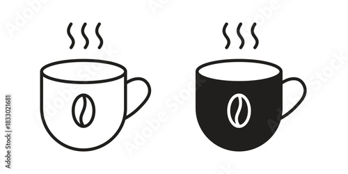 Coffee icon silhouette abstract design. vector clipart designs