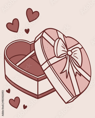 Heart shaped gift box, a symbol of love and affection.