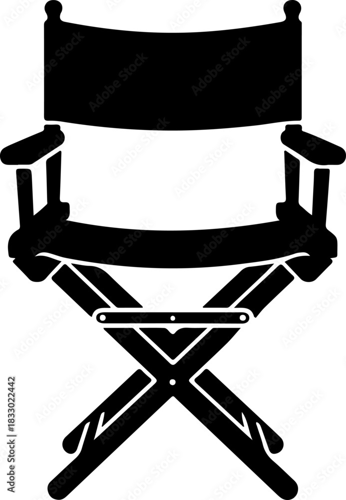Fototapeta premium director's chair silhouette vector illustration