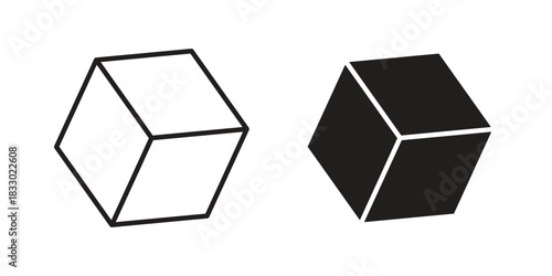 Cube icon silhouette abstract design. vector clipart designs