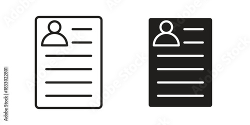 CV icon silhouette abstract design. vector clipart designs