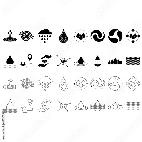 Water icon vector set. Rain illustration sign collection. Watering symbol. Moisture Logo.