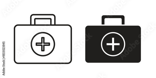 Doctor bag icon silhouette abstract design. vector clipart designs