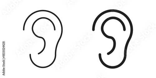 Ear icon silhouette abstract design. vector clipart designs