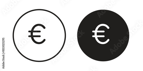 Euro icon silhouette abstract design. vector clipart designs