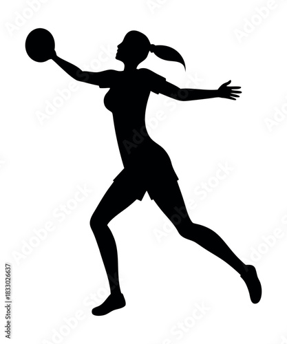 Handball Sport Woman Silhouette Vector