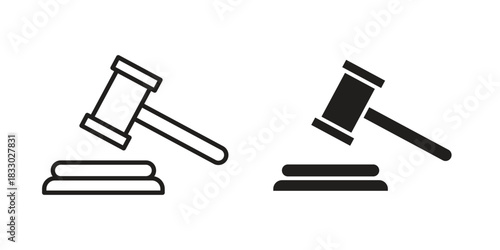Gavel icon silhouette abstract design. vector clipart designs