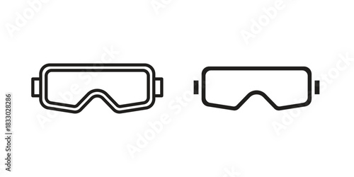 Goggles icon silhouette abstract design. vector clipart designs