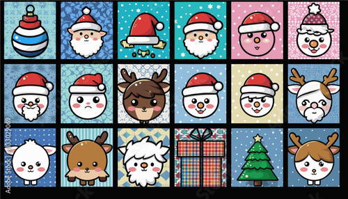 set of cute christmas