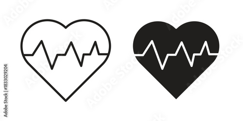 Heartbeat icon silhouette abstract design. vector clipart designs
