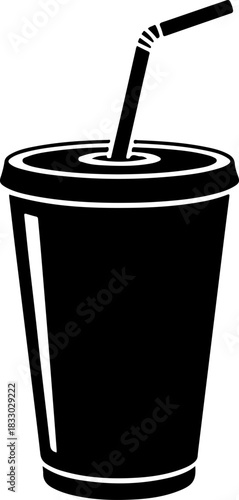 soda drink cup silhouette vector illustration