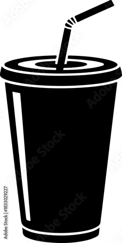 soda drink cup silhouette vector illustration